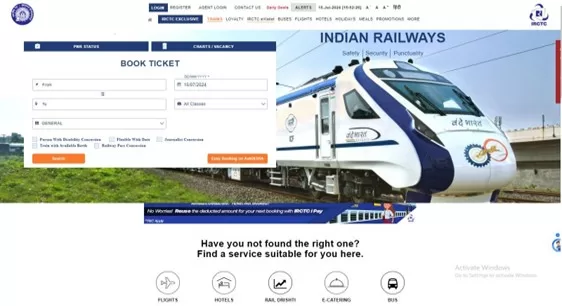 Authenticate user profile on IRCTC 